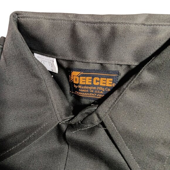 NOS SMALL 15 LS True Vtg 70s WASHINGTON DEE CEE UNION MADE Work OD Shirt - Picture 3 of 5